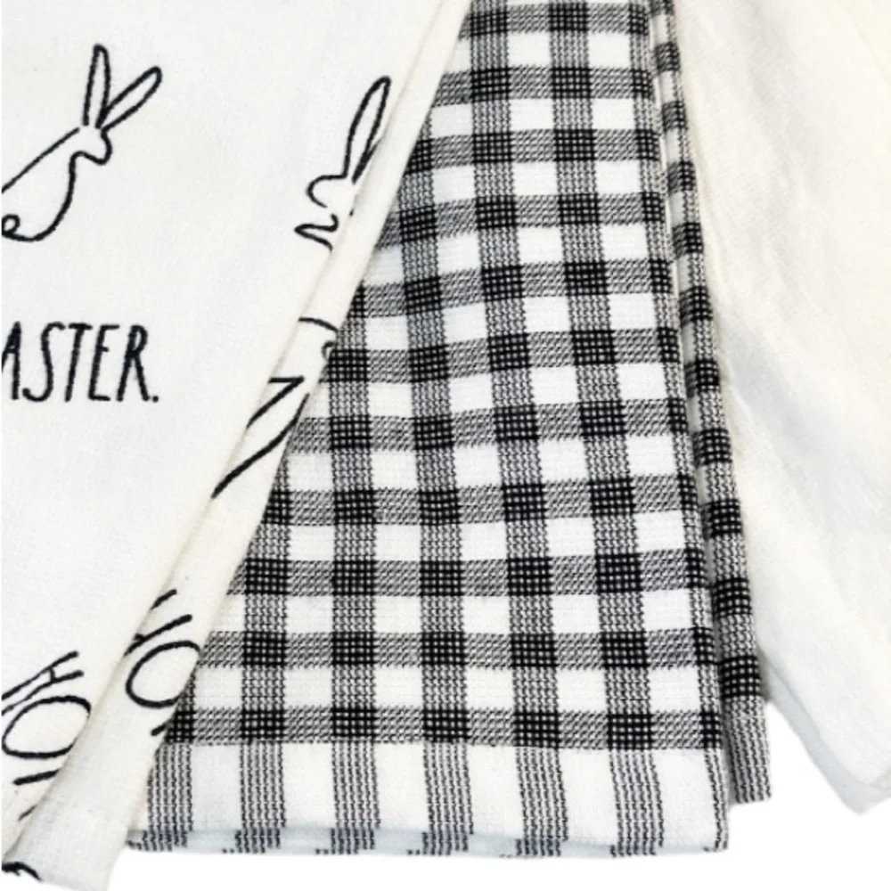 NEW Rae Dunn 🐇🐇HOPPY EASTER🐇🐇Kitchen Towels Set/3